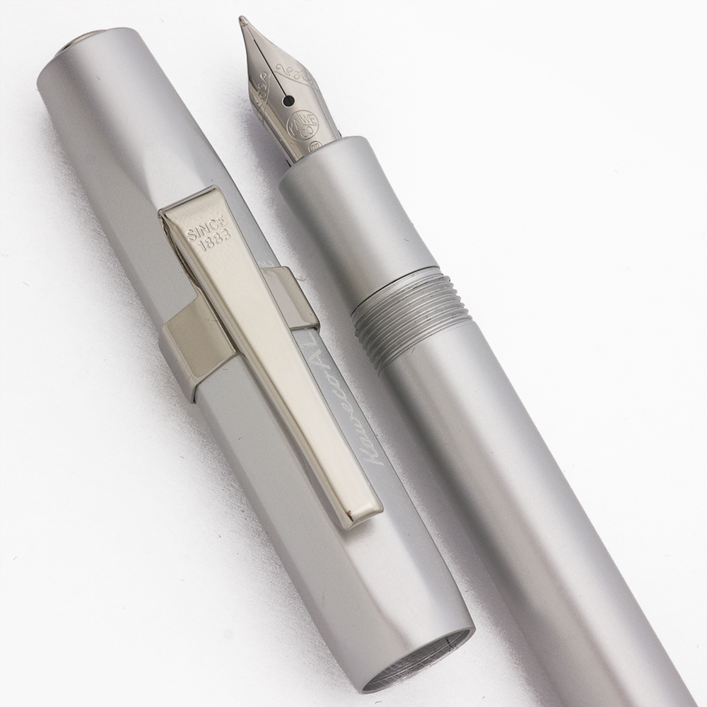 Kaweco AL Sport Fountain Pen - Matte Silver w Chrome Clip, C/C